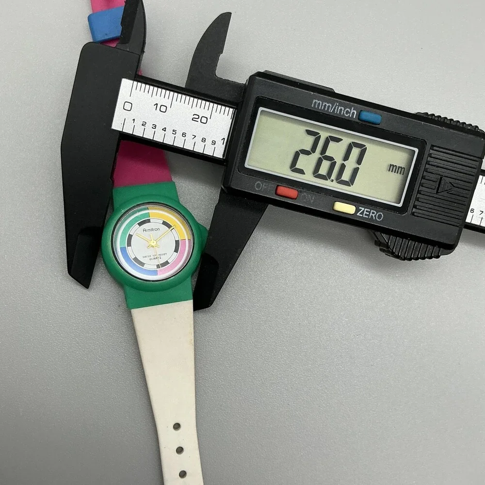 Vintage Armitron Womens Watch 26mm Multicolor Dial Rubber 25/2562 New Battery
